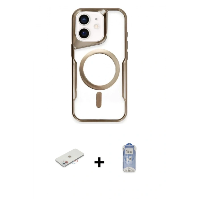 MARSİLYAN™- iPhone 11 Kılıf Yadigar Klasik Özel Seri - Siyah Joko Magic 5D Cam + Renkli Kamera Lens Koruma Cam - PE