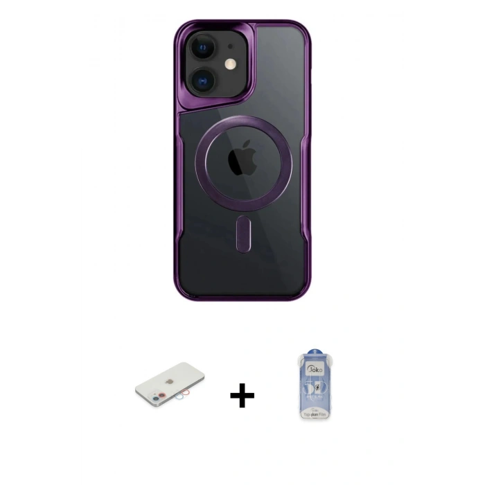 MARSİLYAN™- iPhone 11 Kılıf Yadigar Klasik Özel Seri - Siyah Joko Magic 5D Cam + Renkli Kamera Lens Koruma Cam - PE