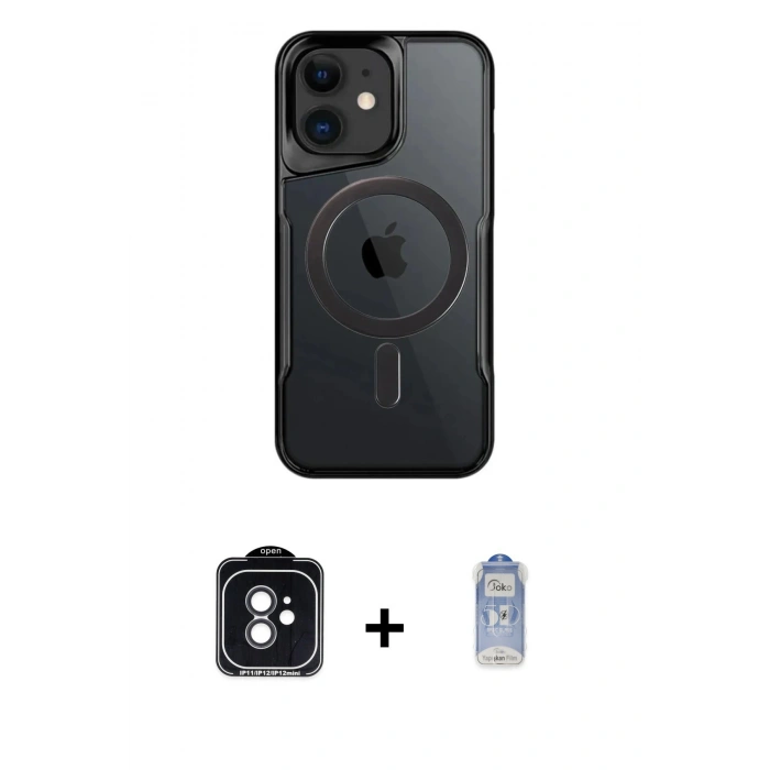 MARSİLYAN™- iPhone 11 Kılıf Yadigar Klasik Özel Seri - Siyah Joko Magic 5D Cam + PVD Metal Kamera Lens - SH