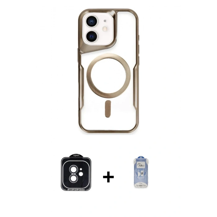 MARSİLYAN™- iPhone 11 Kılıf Yadigar Klasik Özel Seri - Siyah Joko Magic 5D Cam + PVD Metal Kamera Lens - SH