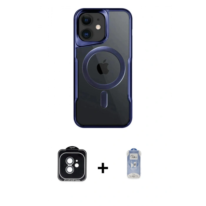 MARSİLYAN™- iPhone 11 Kılıf Yadigar Klasik Özel Seri - Siyah Joko Magic 5D Cam + Yeşil PVD Metal Kamera Lens