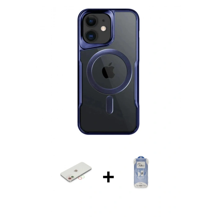 MARSİLYAN™- iPhone 11 Kılıf Yadigar Klasik Özel Seri - Siyah Joko Magic 5D Cam + Renkli Kamera Lens Koruma Cam - YL