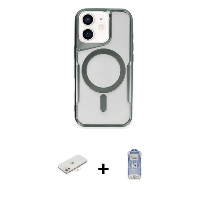 MARSİLYAN™- iPhone 11 Kılıf Yadigar Klasik Özel Seri - Siyah Joko Magic 5D Cam + Renkli Kamera Lens Koruma Cam - YL
