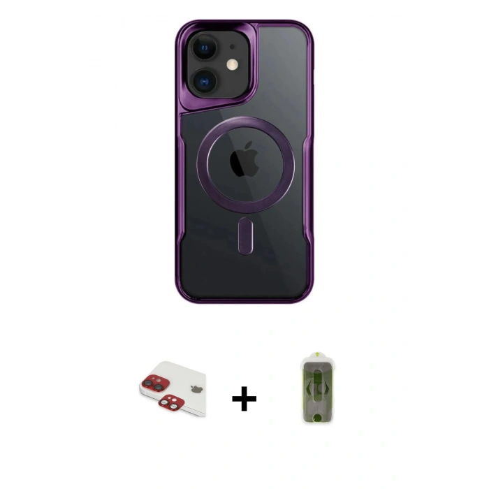 MARSİLYAN™- iPhone 11 Kılıf Yadigar Klasik Özel Seri - Siyah Joko Magic 5D Hayalet Cam + Pers Alüminyum Kamera Lens - KI