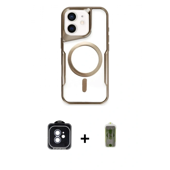 MARSİLYAN™- iPhone 11 Kılıf Yadigar Klasik Özel Seri - Siyah Joko Magic 5D Hayalet Cam + PVD Metal Kamera Lens - MI