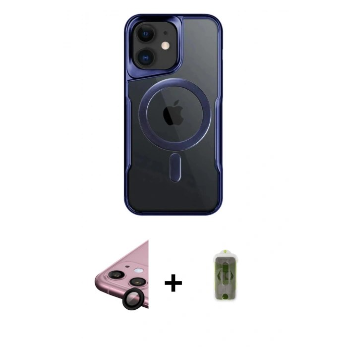 MARSİLYAN™- iPhone 11 Kılıf Yadigar Klasik Özel Seri - Siyah Joko Magic 5D Hayalet Cam + Raze Metal Kamera Lens - SH