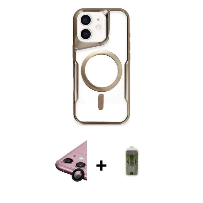 MARSİLYAN™- iPhone 11 Kılıf Yadigar Klasik Özel Seri - Siyah Joko Magic 5D Hayalet Cam + Raze Metal Kamera Lens - SH