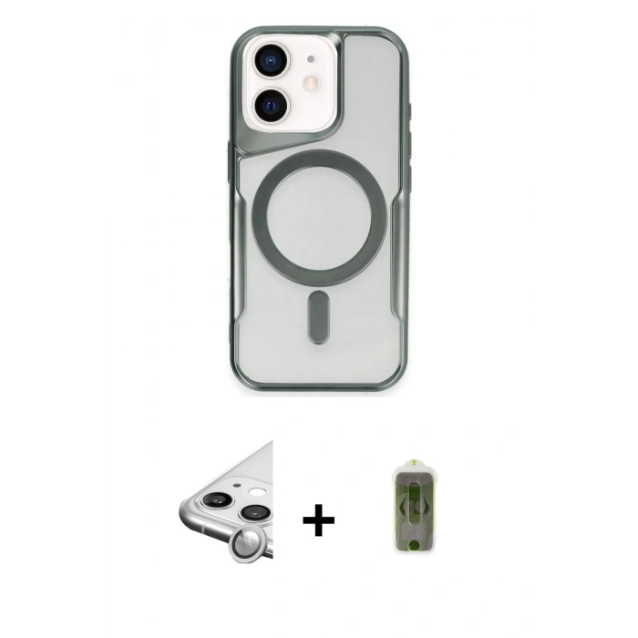 MARSİLYAN™- iPhone 11 Kılıf Yadigar Klasik Özel Seri - Siyah Joko Magic 5D Hayalet Cam + Raze Metal Kamera Lens - GS