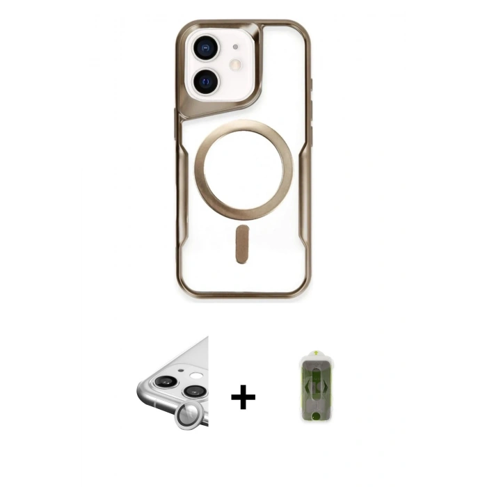 MARSİLYAN™- iPhone 11 Kılıf Yadigar Klasik Özel Seri - Siyah Joko Magic 5D Hayalet Cam + Raze Metal Kamera Lens - GS
