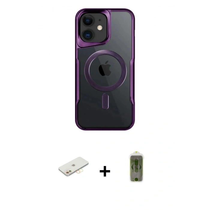 MARSİLYAN™- iPhone 11 Kılıf Yadigar Klasik Özel Seri - Siyah Joko Magic 5D Hayalet Cam + Renkli Kamera Lens Koruma Cam - SI