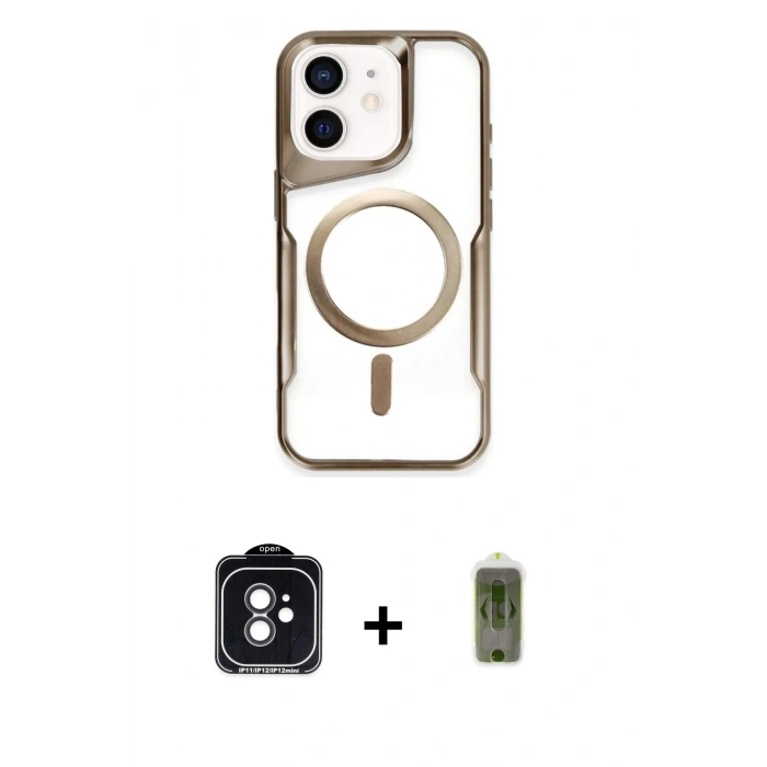 MARSİLYAN™- iPhone 11 Kılıf Yadigar Klasik Özel Seri - Siyah Joko Magic 5D Hayalet Cam + PVD Metal Kamera Lens - SH