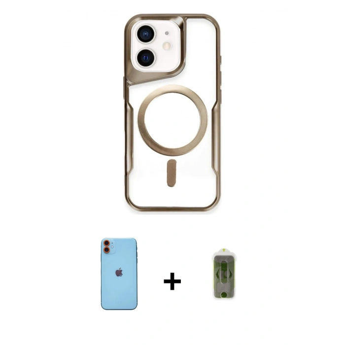 MARSİLYAN™- iPhone 11 Kılıf Yadigar Klasik Özel Seri - Siyah Joko Magic 5D Hayalet Cam + Neon Fosforlu Kamera Lens - TU