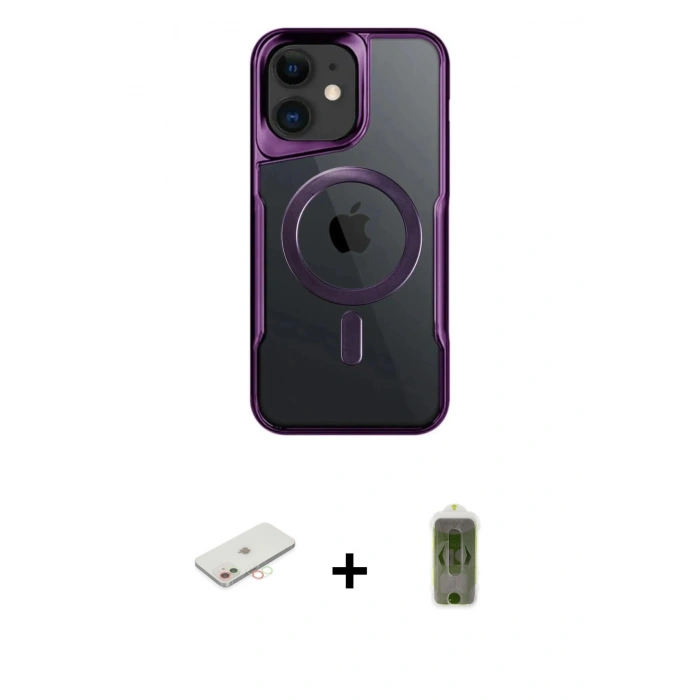 MARSİLYAN™- iPhone 11 Kılıf Yadigar Klasik Özel Seri - Siyah Joko Magic 5D Hayalet Cam + Renkli Kamera Lens Koruma Cam - YL