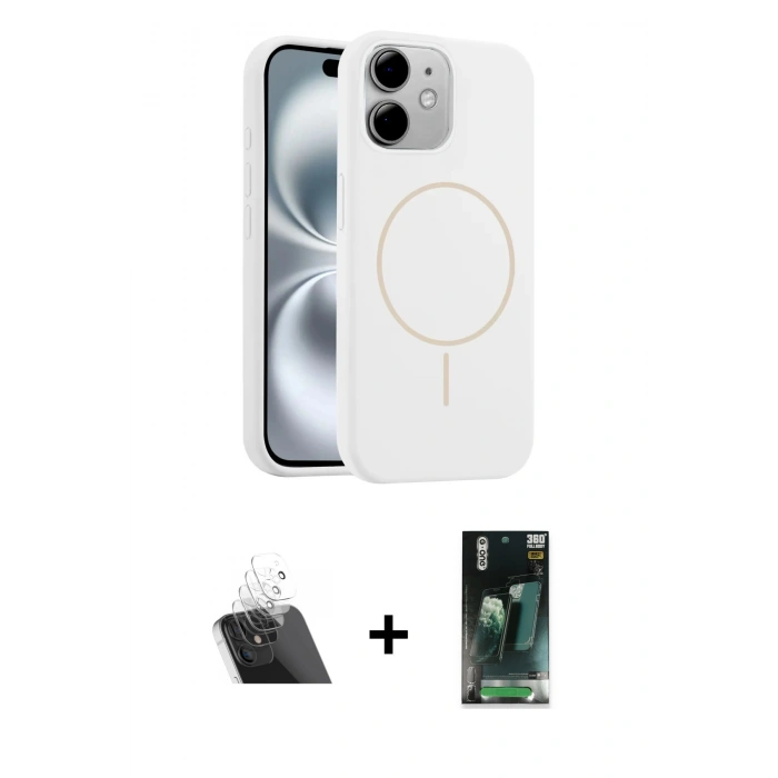 MARSİLYAN™- iPhone 11 Kılıf Yankı Form Serisi - Şeffaf 360 Full Body Arka Koruyucu + Kamera Lens Koruma Cam - SF