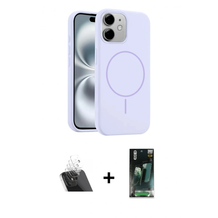MARSİLYAN™- iPhone 11 Kılıf Yankı Form Serisi - Şeffaf 360 Full Body Arka Koruyucu + Kamera Lens Koruma Cam - SF