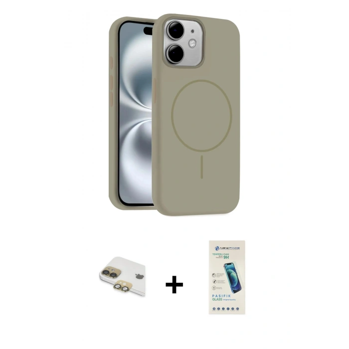 MARSİLYAN™- iPhone 11 Kılıf Yankı Form Serisi - Şeffaf Pasifik Cam Ekran Koruyucu + Pers Alüminyum Kamera Lens - GD