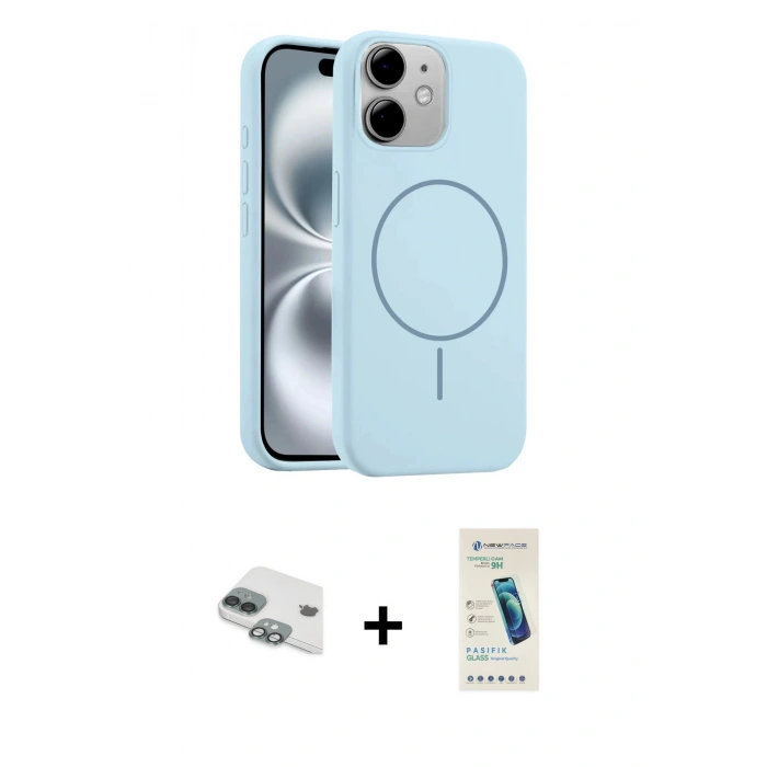 MARSİLYAN™- iPhone 11 Kılıf Yankı Form Serisi - Şeffaf Pasifik Cam Ekran Koruyucu + Pers Alüminyum Kamera Lens - YL