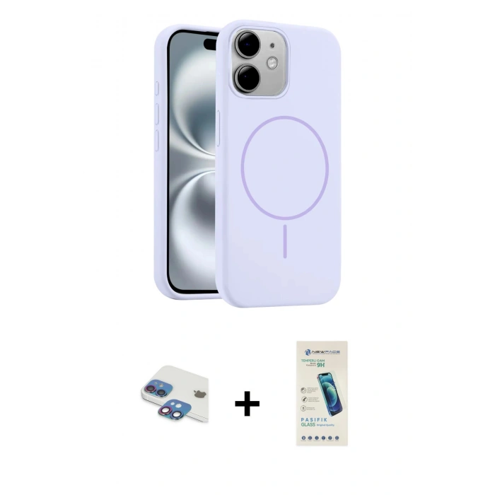 MARSİLYAN™- iPhone 11 Kılıf Yankı Form Serisi - Şeffaf Pasifik Cam Ekran Koruyucu + Pers Alüminyum Kamera Lens - GI