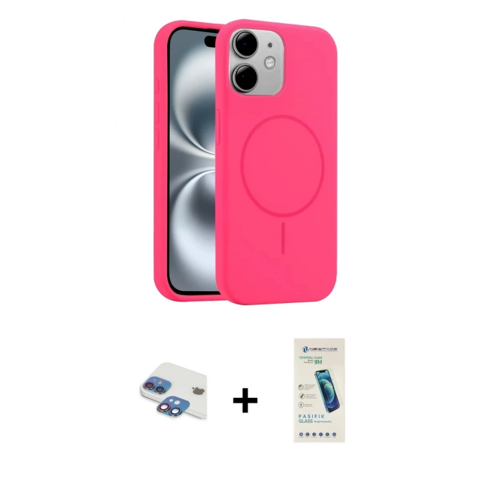 MARSİLYAN™- iPhone 11 Kılıf Yankı Form Serisi - Şeffaf Pasifik Cam Ekran Koruyucu + Pers Alüminyum Kamera Lens - GI