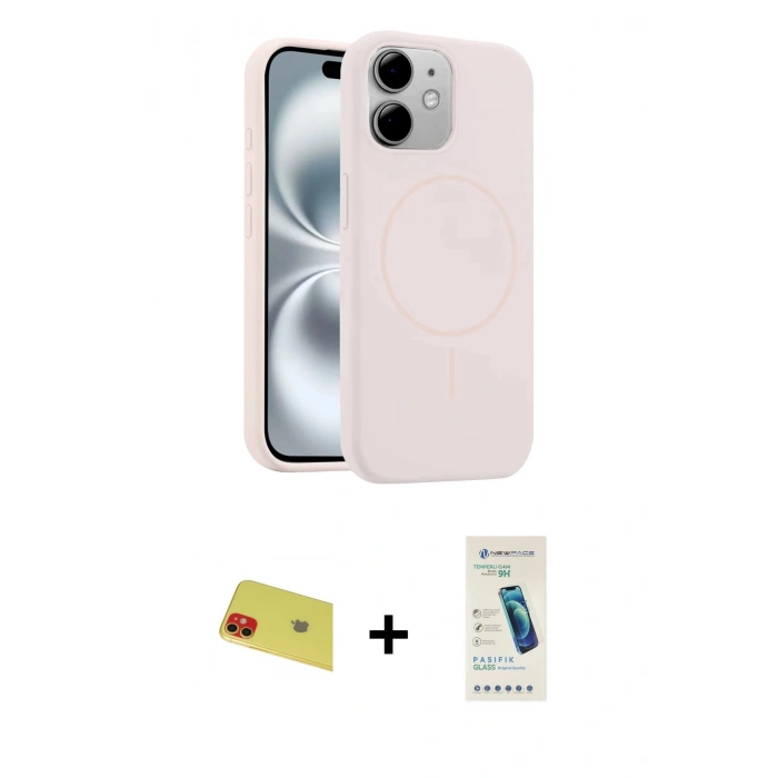 MARSİLYAN™- iPhone 11 Kılıf Yankı Form Serisi - Şeffaf Pasifik Cam Ekran Koruyucu + Rainbow Kamera Lens Koruma Cam - KI