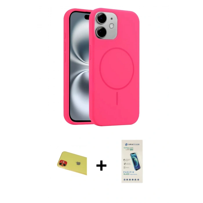 MARSİLYAN™- iPhone 11 Kılıf Yankı Form Serisi - Şeffaf Pasifik Cam Ekran Koruyucu + Rainbow Kamera Lens Koruma Cam - KI