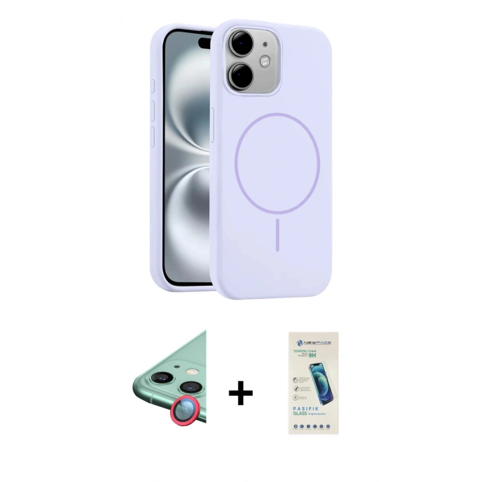 MARSİLYAN™- iPhone 11 Kılıf Yankı Form Serisi - Şeffaf Pasifik Cam Ekran Koruyucu + Raze Metal Kamera Lens - KI