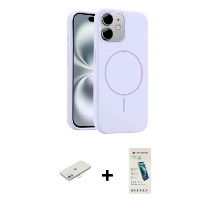 MARSİLYAN™- iPhone 11 Kılıf Yankı Form Serisi - Şeffaf Pasifik Cam Ekran Koruyucu + Renkli Kamera Lens Koruma Cam - SI