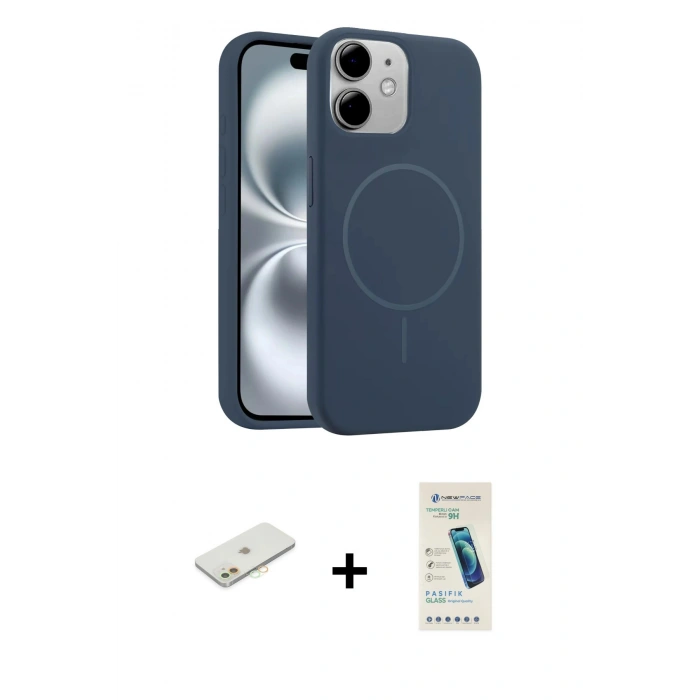 MARSİLYAN™- iPhone 11 Kılıf Yankı Form Serisi - Şeffaf Pasifik Cam Ekran Koruyucu + Renkli Kamera Lens Koruma Cam - TU