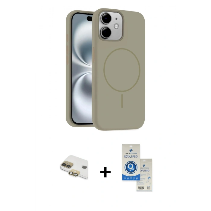 MARSİLYAN™- iPhone 11 Kılıf Yankı Form Serisi - Şeffaf Royal Nano Ekran Koruyucu + Pers Alüminyum Kamera Lens - GD