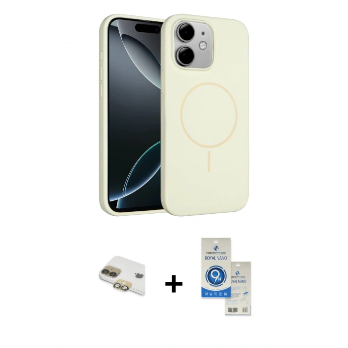 MARSİLYAN™- iPhone 11 Kılıf Yankı Form Serisi - Şeffaf Royal Nano Ekran Koruyucu + Pers Alüminyum Kamera Lens - GD