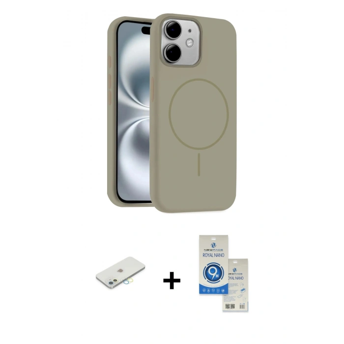 MARSİLYAN™- iPhone 11 Kılıf Yankı Form Serisi - Şeffaf Royal Nano Ekran Koruyucu + Renkli Kamera Lens Koruma Cam - SI