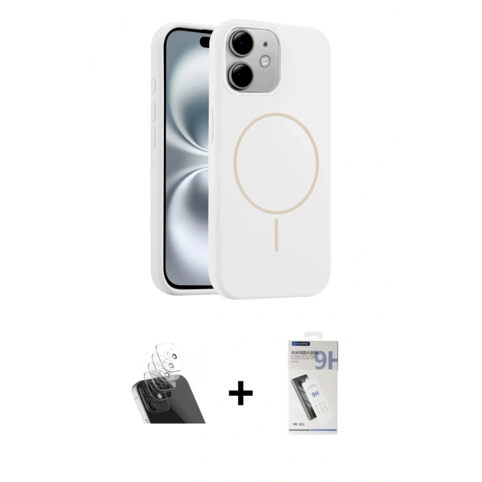 MARSİLYAN™- iPhone 11 Kılıf Yankı Form Serisi - Şeffaf Uv Polymer Nano Ekran Koruyucu + Kamera Lens Koruma Cam - SF