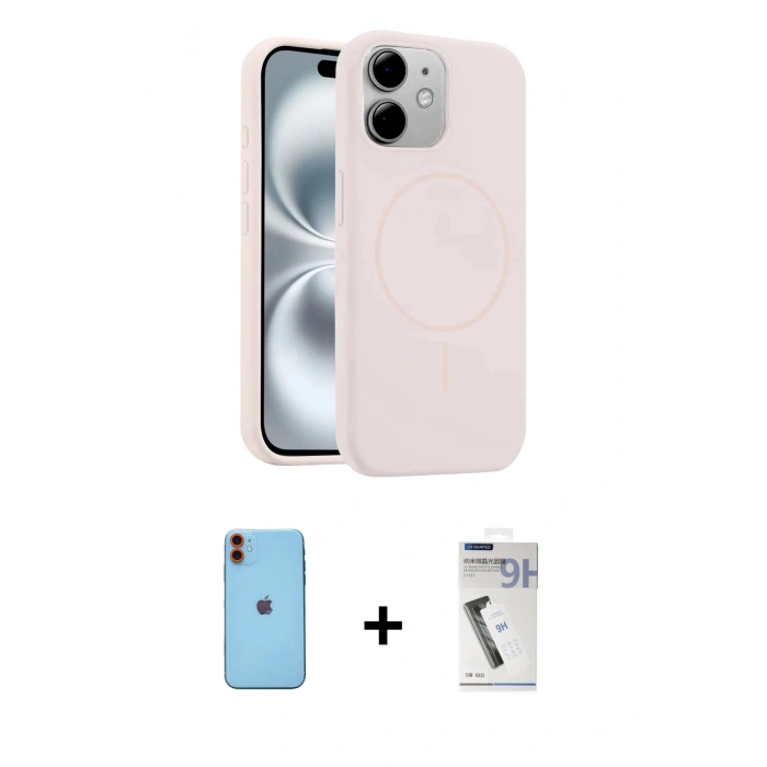 MARSİLYAN™- iPhone 11 Kılıf Yankı Form Serisi - Şeffaf Uv Polymer Nano Ekran Koruyucu + Neon Fosforlu Kamera Lens - TU