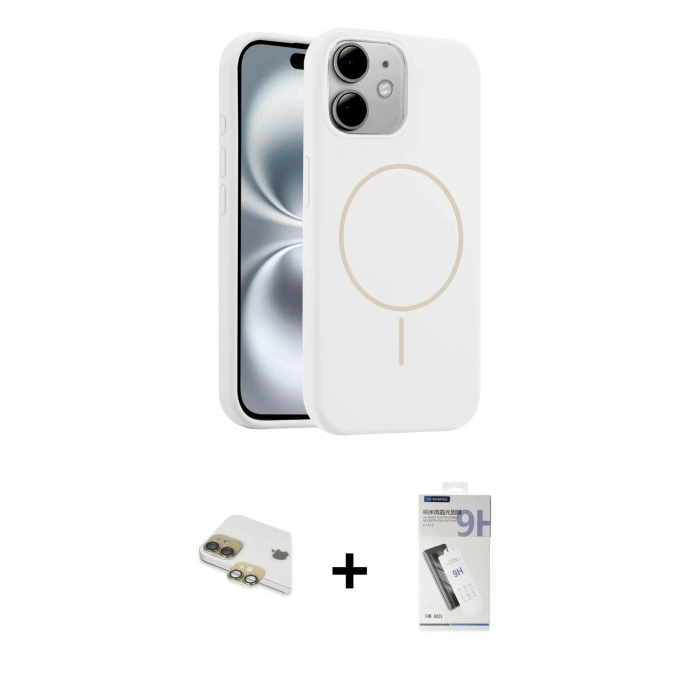 MARSİLYAN™- iPhone 11 Kılıf Yankı Form Serisi - Şeffaf Uv Polymer Nano Ekran Koruyucu + Pers Alüminyum Kamera Lens - GD