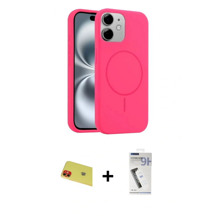 MARSİLYAN™- iPhone 11 Kılıf Yankı Form Serisi - Şeffaf Uv Polymer Nano Ekran Koruyucu + Rainbow Kamera Lens Koruma Cam - KI