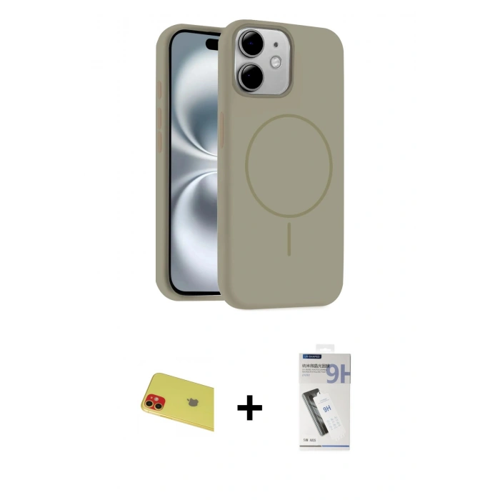 MARSİLYAN™- iPhone 11 Kılıf Yankı Form Serisi - Şeffaf Uv Polymer Nano Ekran Koruyucu + Rainbow Kamera Lens Koruma Cam - KI