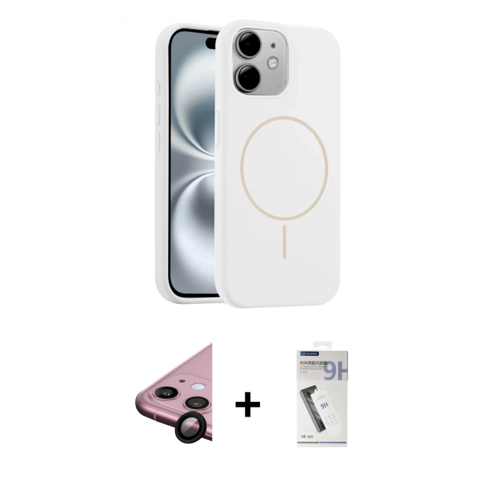 MARSİLYAN™- iPhone 11 Kılıf Yankı Form Serisi - Şeffaf Uv Polymer Nano Ekran Koruyucu + Raze Metal Kamera Lens - SH