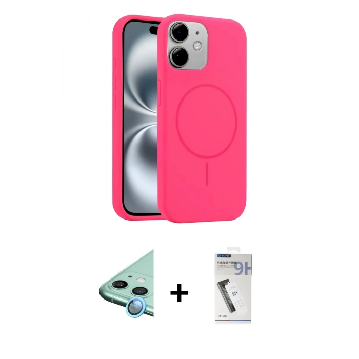 MARSİLYAN™- iPhone 11 Kılıf Yankı Form Serisi - Şeffaf Uv Polymer Nano Ekran Koruyucu + Raze Metal Kamera Lens - MI