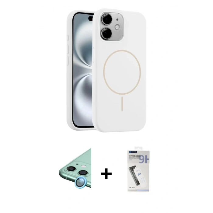 MARSİLYAN™- iPhone 11 Kılıf Yankı Form Serisi - Şeffaf Uv Polymer Nano Ekran Koruyucu + Raze Metal Kamera Lens - MI