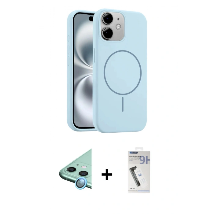 MARSİLYAN™- iPhone 11 Kılıf Yankı Form Serisi - Şeffaf Uv Polymer Nano Ekran Koruyucu + Raze Metal Kamera Lens - MI