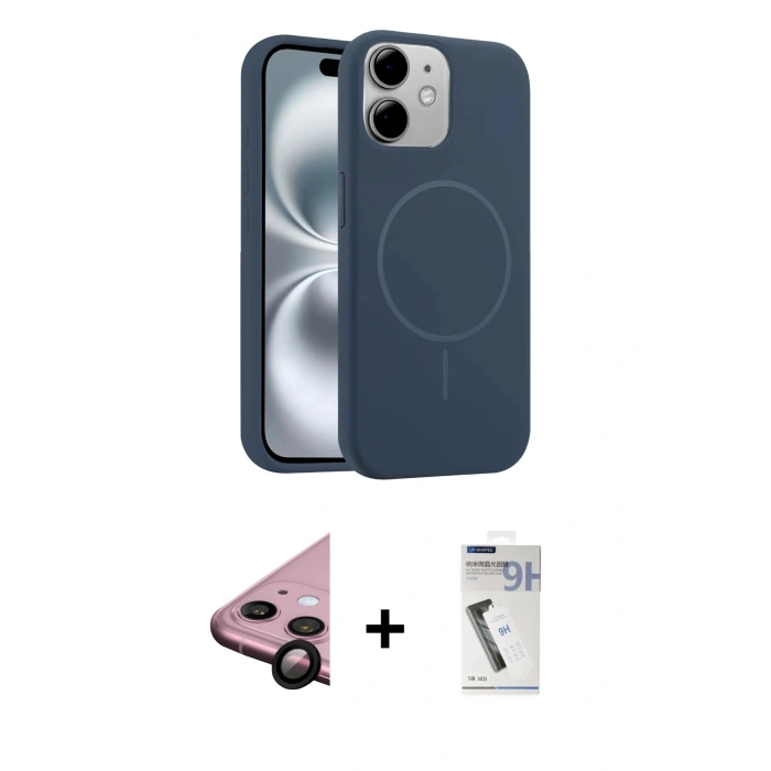 MARSİLYAN™- iPhone 11 Kılıf Yankı Form Serisi - Şeffaf Uv Polymer Nano Ekran Koruyucu + Raze Metal Kamera Lens - SH