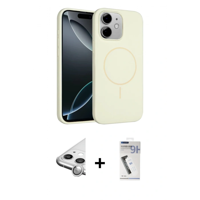 MARSİLYAN™- iPhone 11 Kılıf Yankı Form Serisi - Şeffaf Uv Polymer Nano Ekran Koruyucu + Raze Metal Kamera Lens - GS
