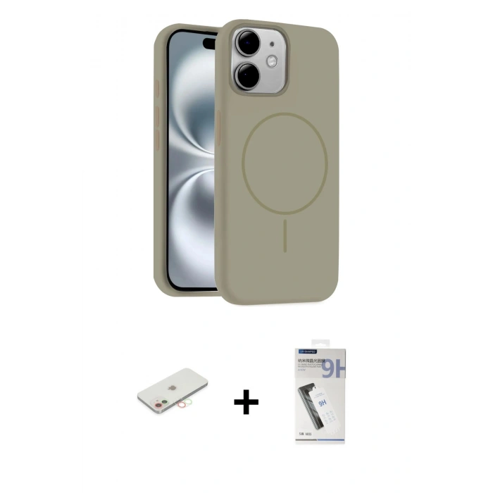 MARSİLYAN™- iPhone 11 Kılıf Yankı Form Serisi - Şeffaf Uv Polymer Nano Ekran Koruyucu + Renkli Kamera Lens Koruma Cam - YL