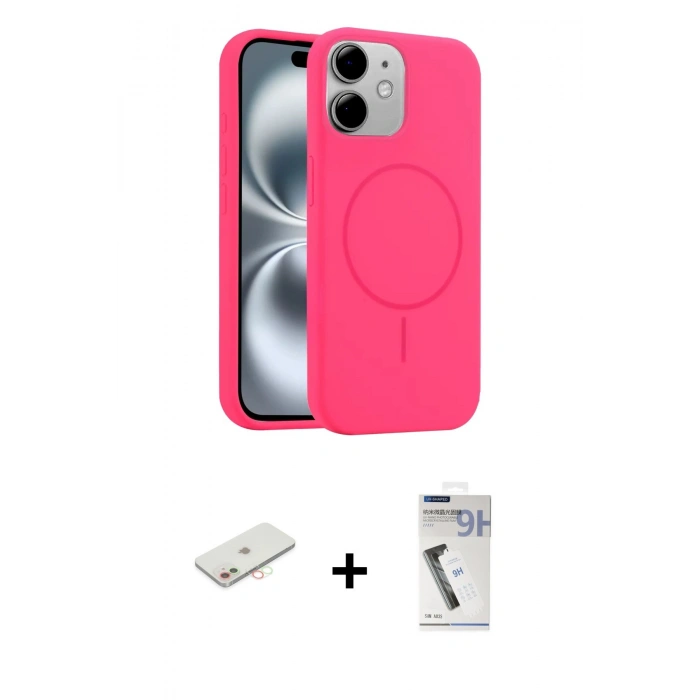 MARSİLYAN™- iPhone 11 Kılıf Yankı Form Serisi - Şeffaf Uv Polymer Nano Ekran Koruyucu + Renkli Kamera Lens Koruma Cam - YL