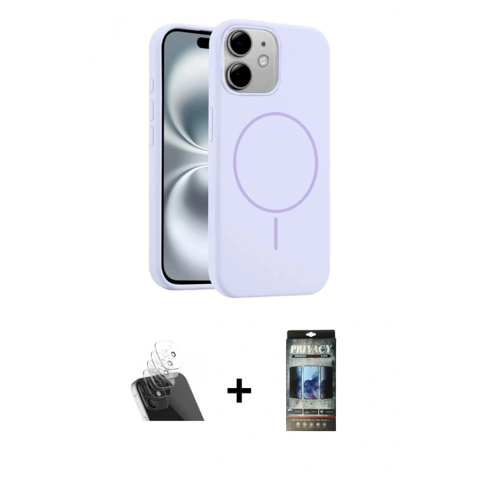 MARSİLYAN™- iPhone 11 Kılıf Yankı Form Serisi - Siyah 34D Hayalet Izgaralı Cam + Kamera Lens Koruma Cam - SF
