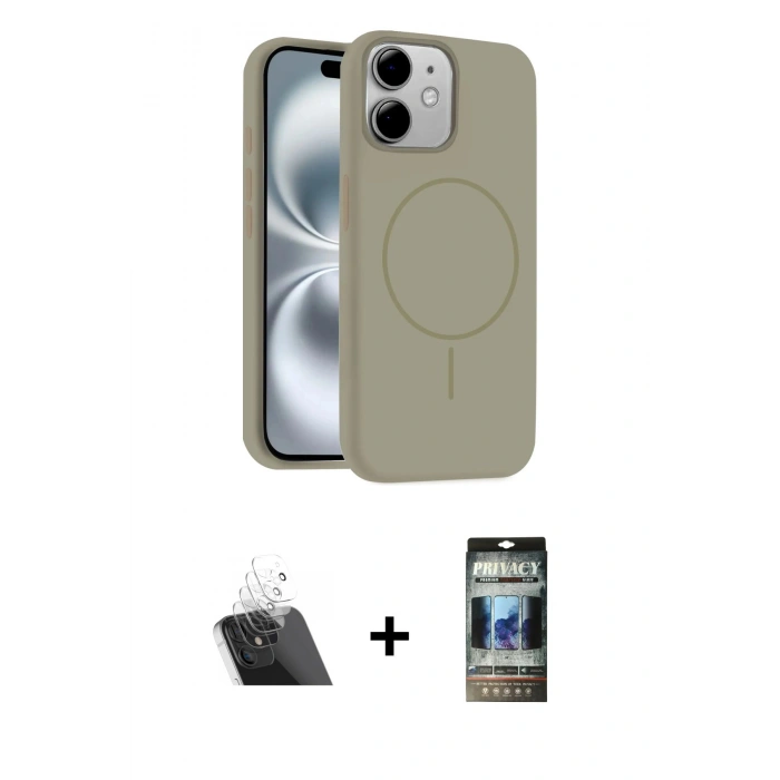 MARSİLYAN™- iPhone 11 Kılıf Yankı Form Serisi - Siyah 34D Hayalet Izgaralı Cam + Kamera Lens Koruma Cam - SF