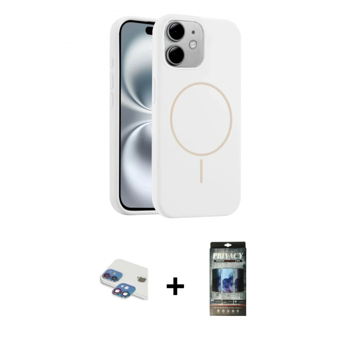 MARSİLYAN™- iPhone 11 Kılıf Yankı Form Serisi - Siyah 34D Hayalet Izgaralı Cam + Pers Alüminyum Kamera Lens - GI
