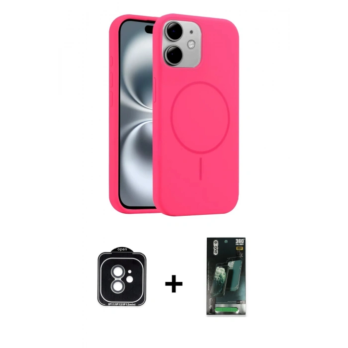 MARSİLYAN™- iPhone 11 Kılıf Yankı Form Serisi - Siyah 360 Mat Full Body Arka Koruyucu + PVD Metal Kamera Lens - YL