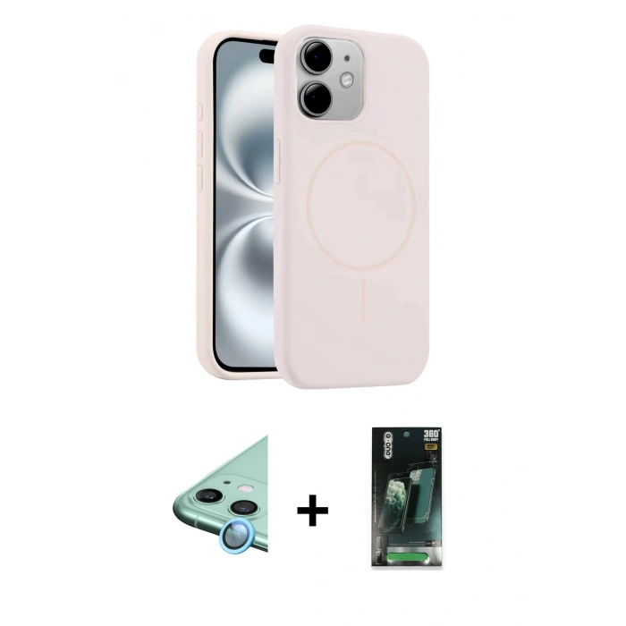 MARSİLYAN™- iPhone 11 Kılıf Yankı Form Serisi - Siyah 360 Mat Full Body Arka Koruyucu + Raze Metal Kamera Lens - MI