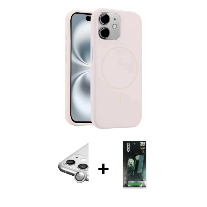 MARSİLYAN™- iPhone 11 Kılıf Yankı Form Serisi - Siyah 360 Mat Full Body Arka Koruyucu + Raze Metal Kamera Lens - GS